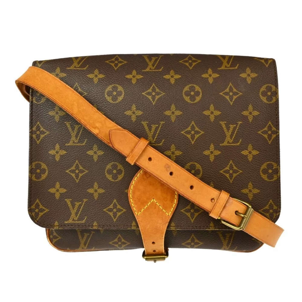 Louis Vuitton Brown and Tan Shoulder Bag with Monogram